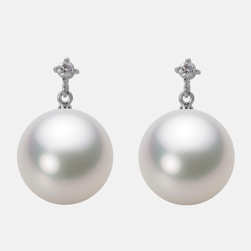 13.0mm 白蝶真珠（ホワイト系）ピアス