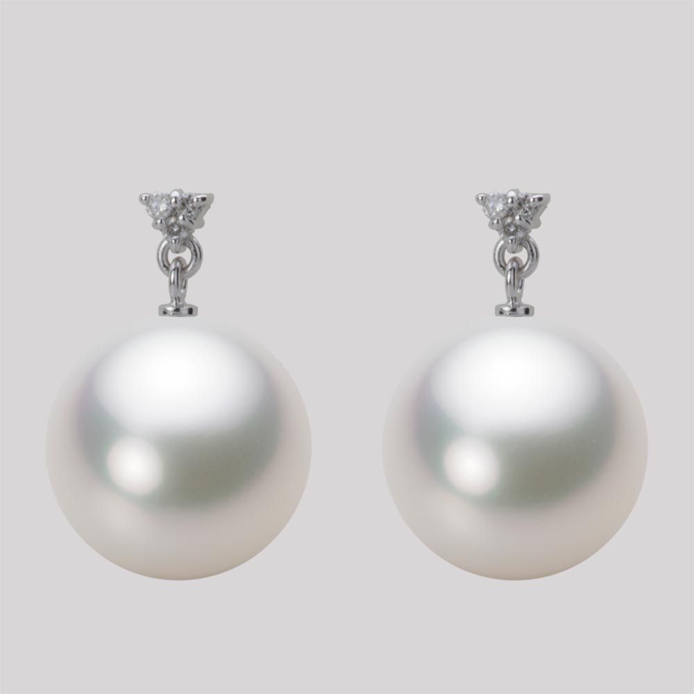 13.0mm 白蝶真珠（ホワイト系）ピアス