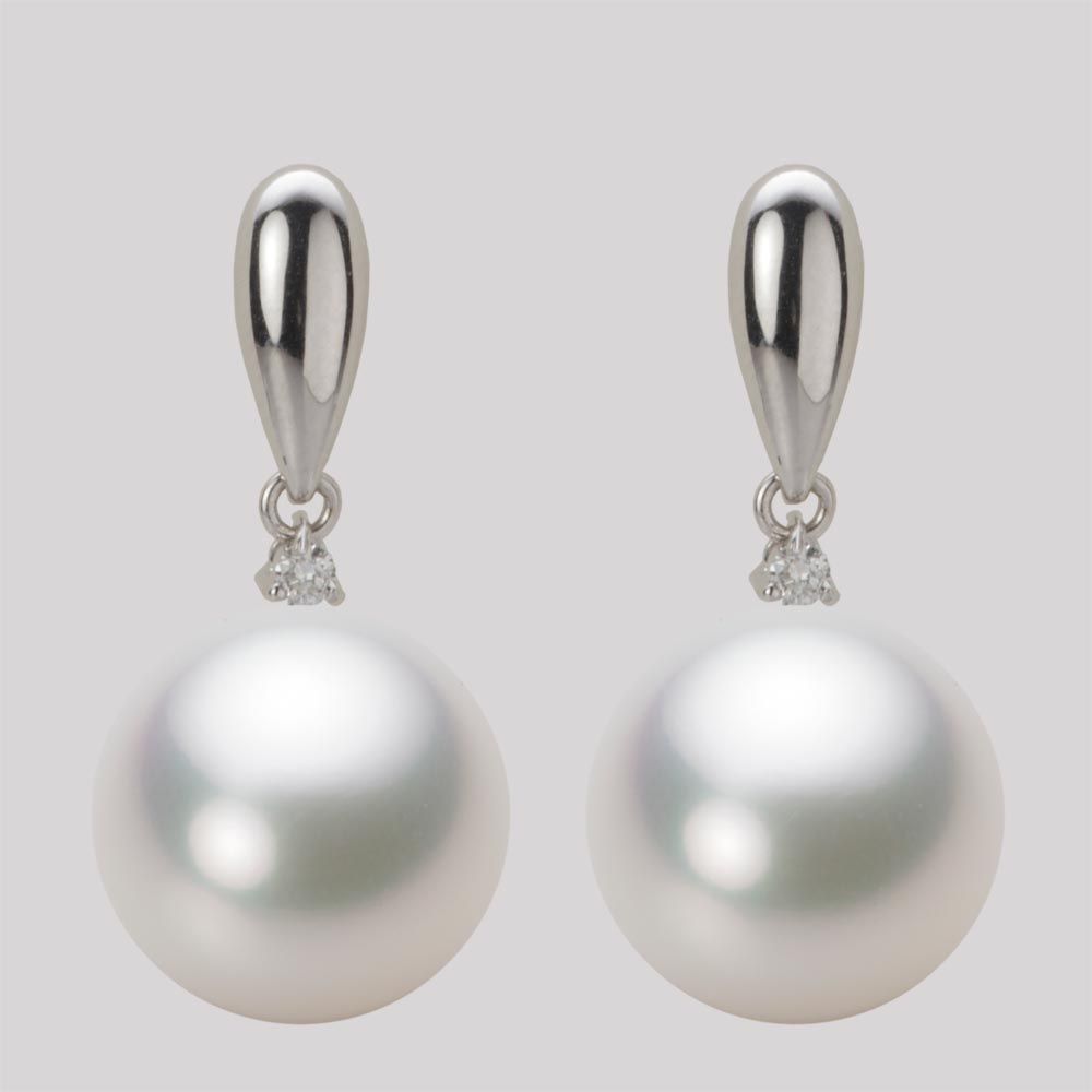 13.0mm 白蝶真珠（ホワイト系）ピアス