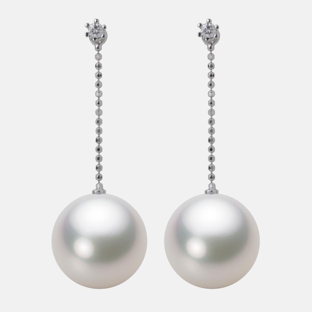 13.0mm 白蝶真珠（ホワイト系）ピアス