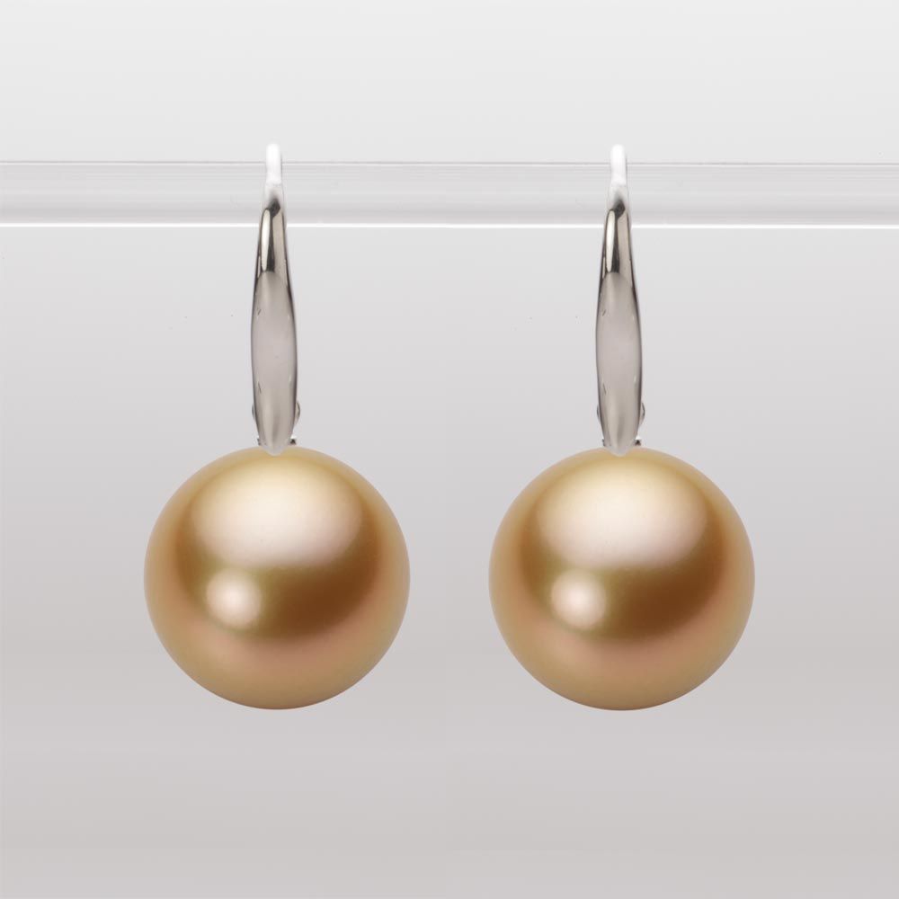 13.0mm 白蝶真珠（ゴールド系）ピアス