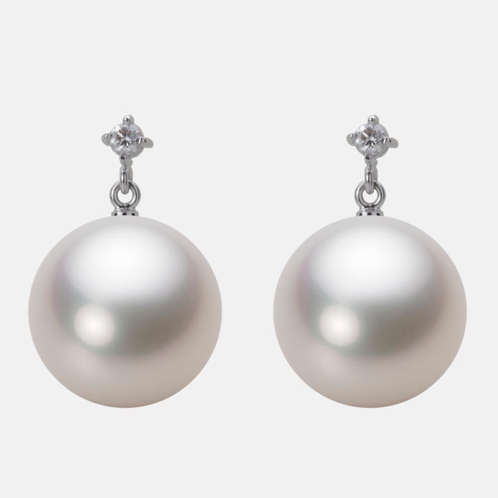 13.0mm 白蝶真珠（ホワイト系）ピアス