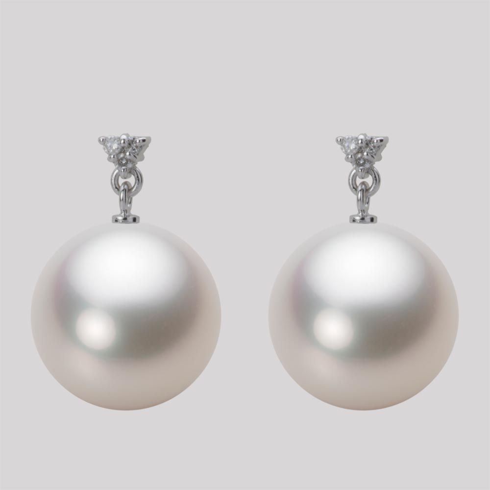 13.0mm 白蝶真珠（ホワイト系）ピアス