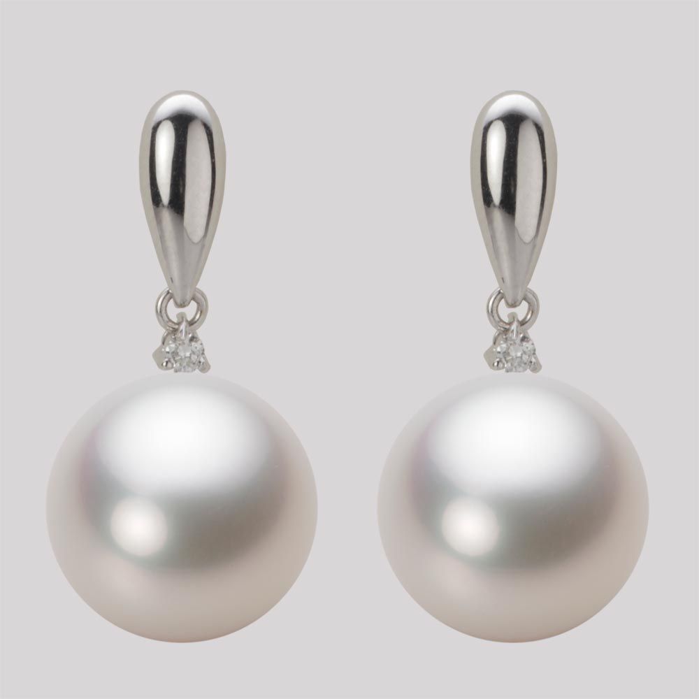 13.0mm 白蝶真珠（ホワイト系）ピアス