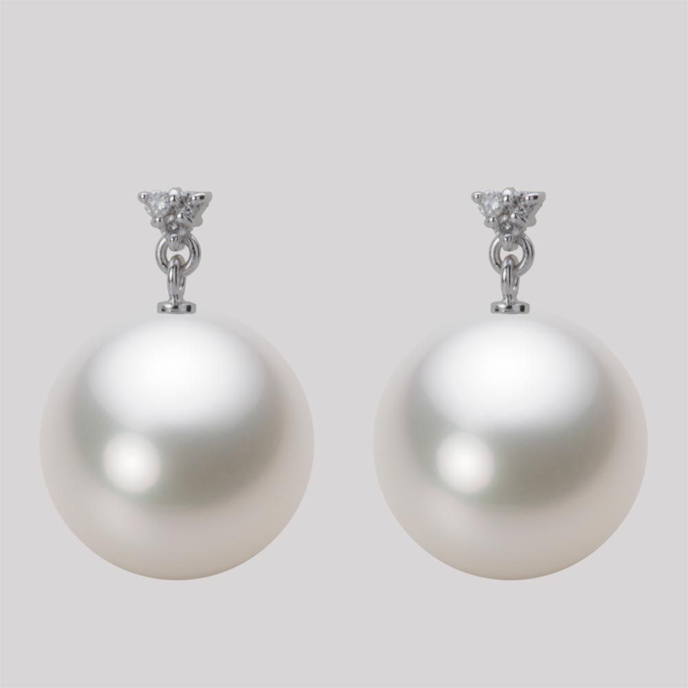 13.0mm 白蝶真珠（ホワイト系）ピアス