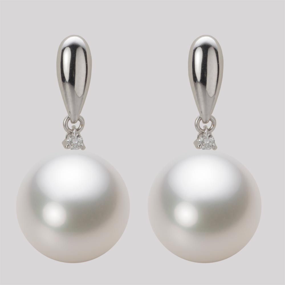 13.0mm 白蝶真珠（ホワイト系）ピアス