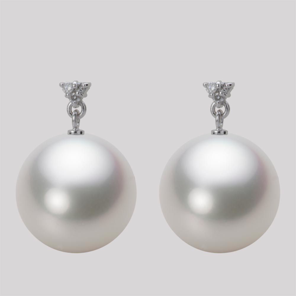14.0mm 白蝶真珠（ホワイト系）ピアス