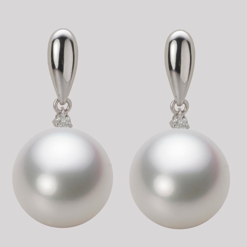 14.0mm 白蝶真珠（ホワイト系）ピアス