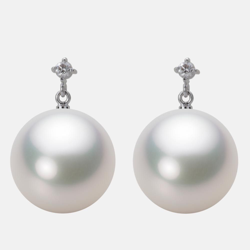 14.0mm 白蝶真珠（ホワイト系）ピアス