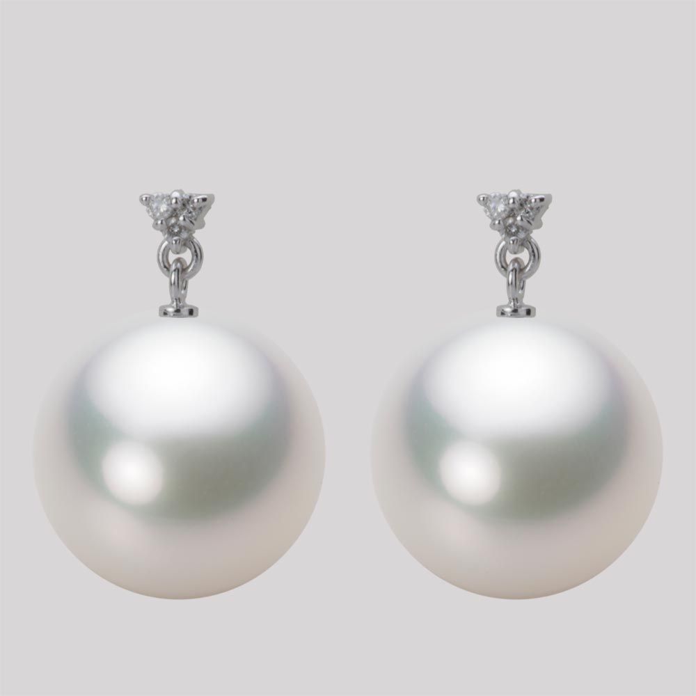 14.0mm 白蝶真珠（ホワイト系）ピアス