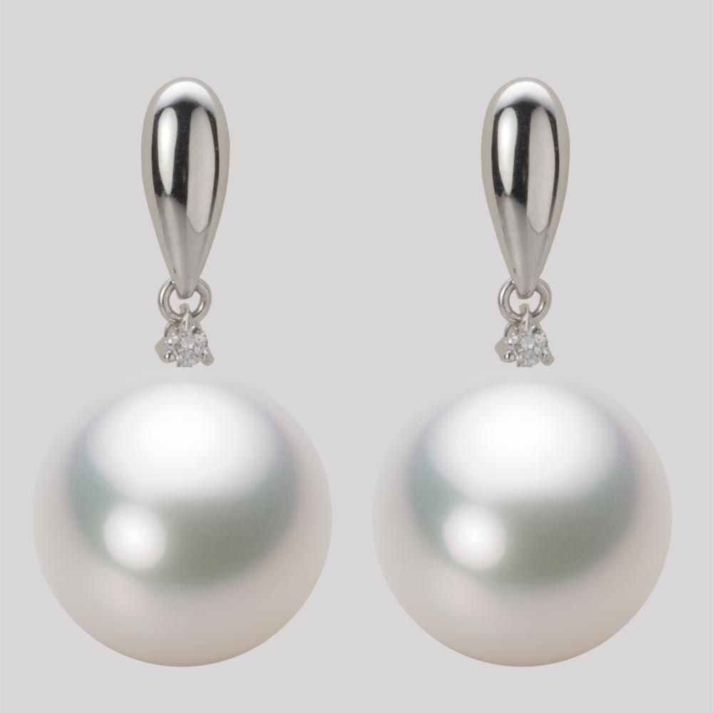 14.0mm 白蝶真珠（ホワイト系）ピアス