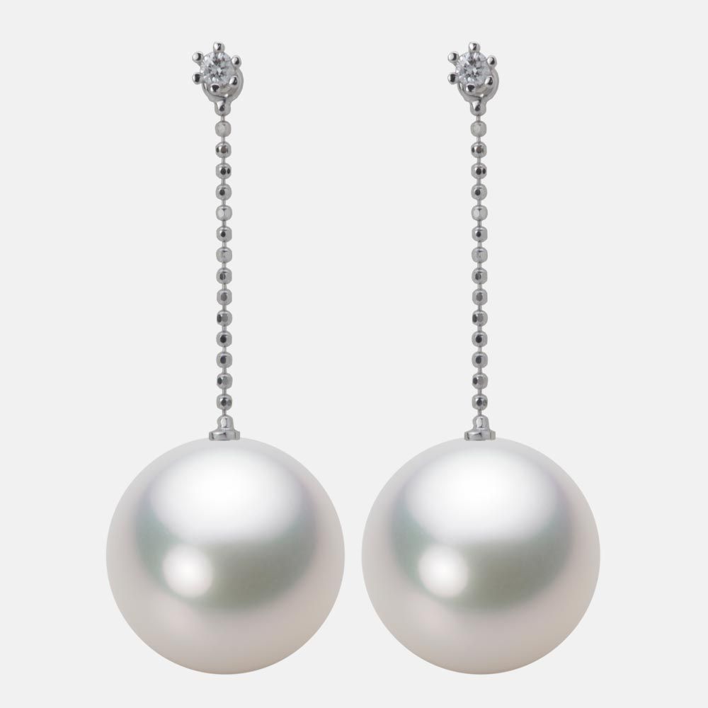 14.0mm 白蝶真珠（ホワイト系）ピアス