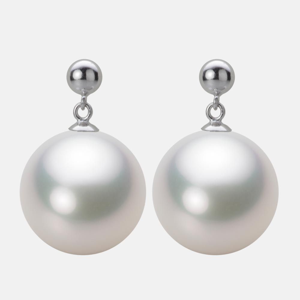 14.0mm 白蝶真珠（ホワイト系）ピアス