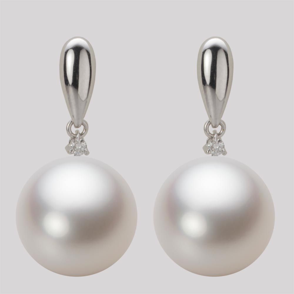 14.0mm 白蝶真珠（ホワイト系）ピアス