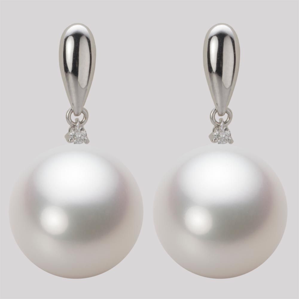 15.0mm 白蝶真珠（ホワイト系）ピアス