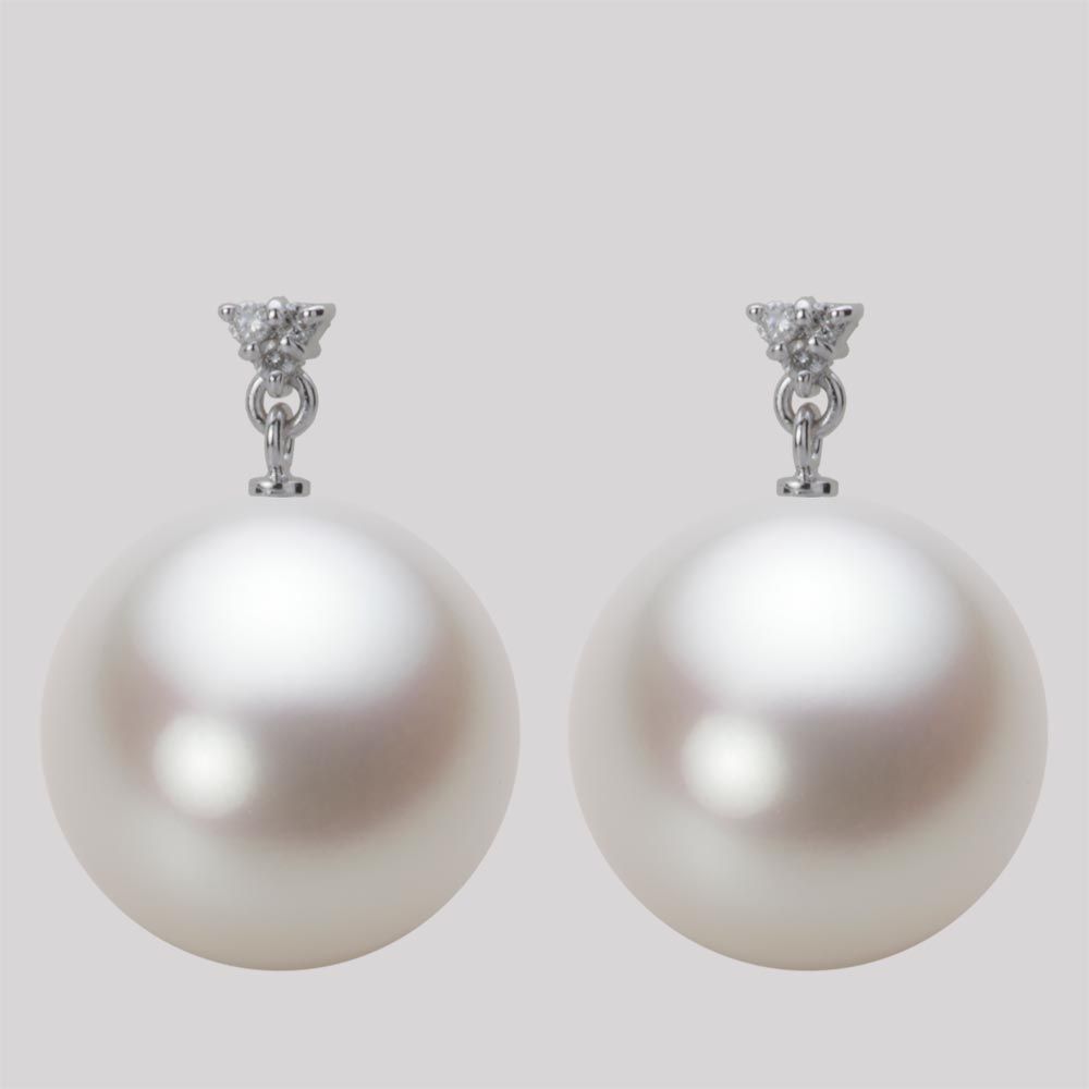 15.0mm 白蝶真珠（ホワイト系）ピアス