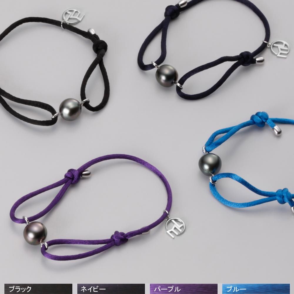 12 colors ブラックパールコードブレス （メンズ）