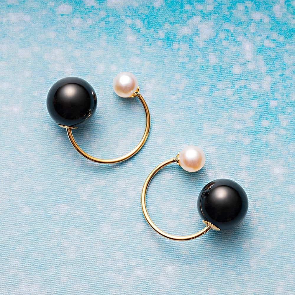 Gemini パールピアス（ブラック）
