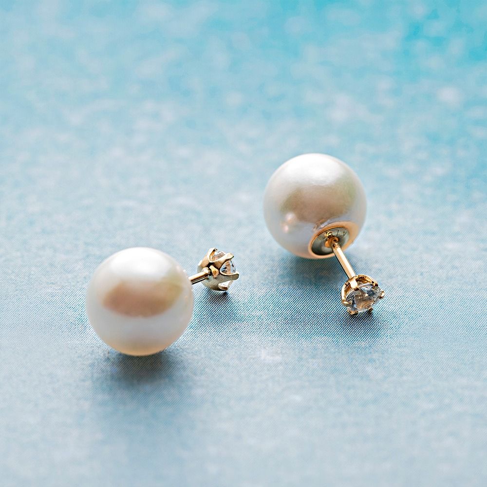Gemini ホワイトサファイア ピアス